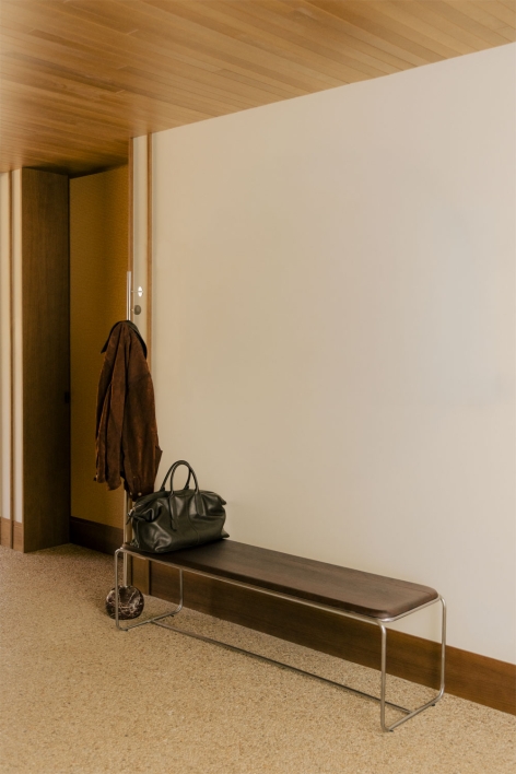 Bench 160 cm in dark acacia wood and stainless steel Altrex