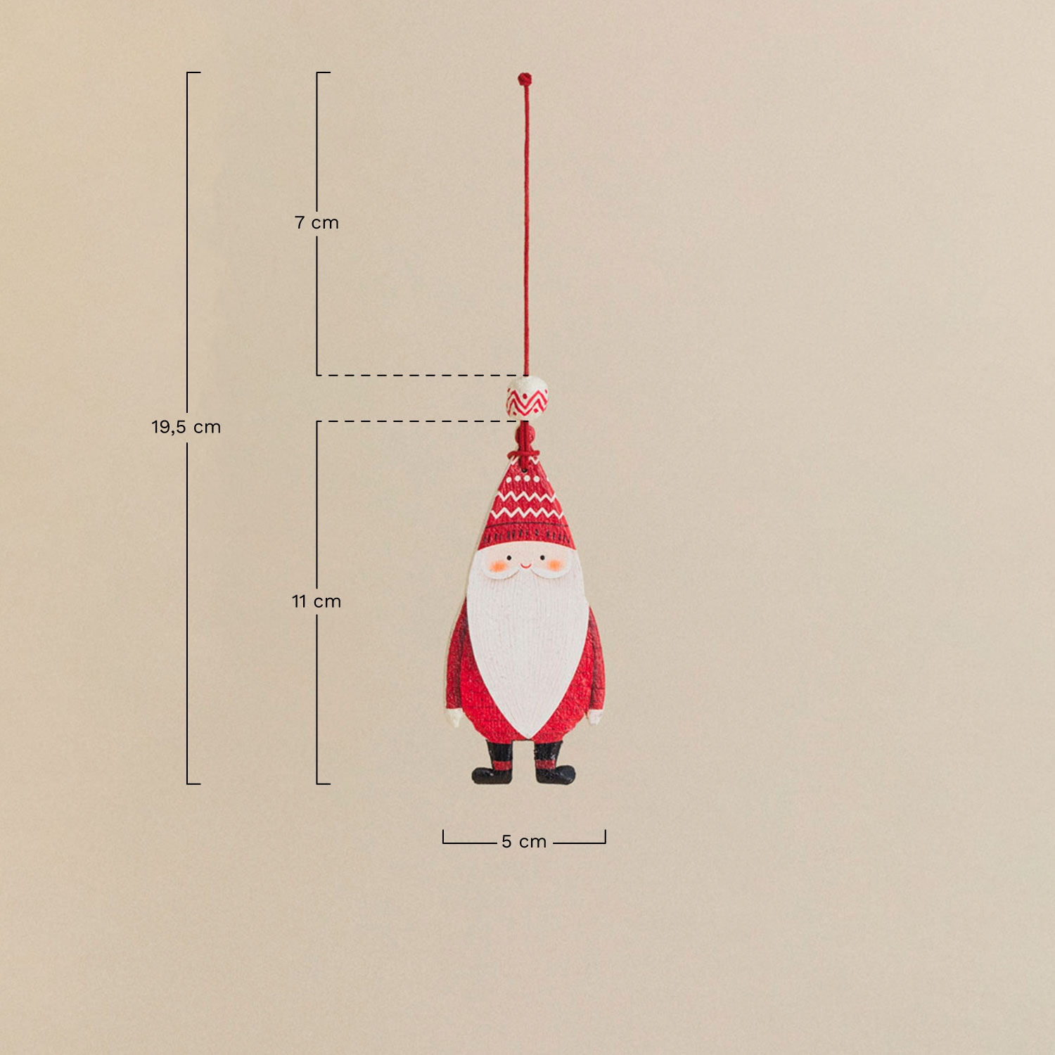 Pack of 3 Christmas decorations in papier-mâché Vaucat, MEASURES