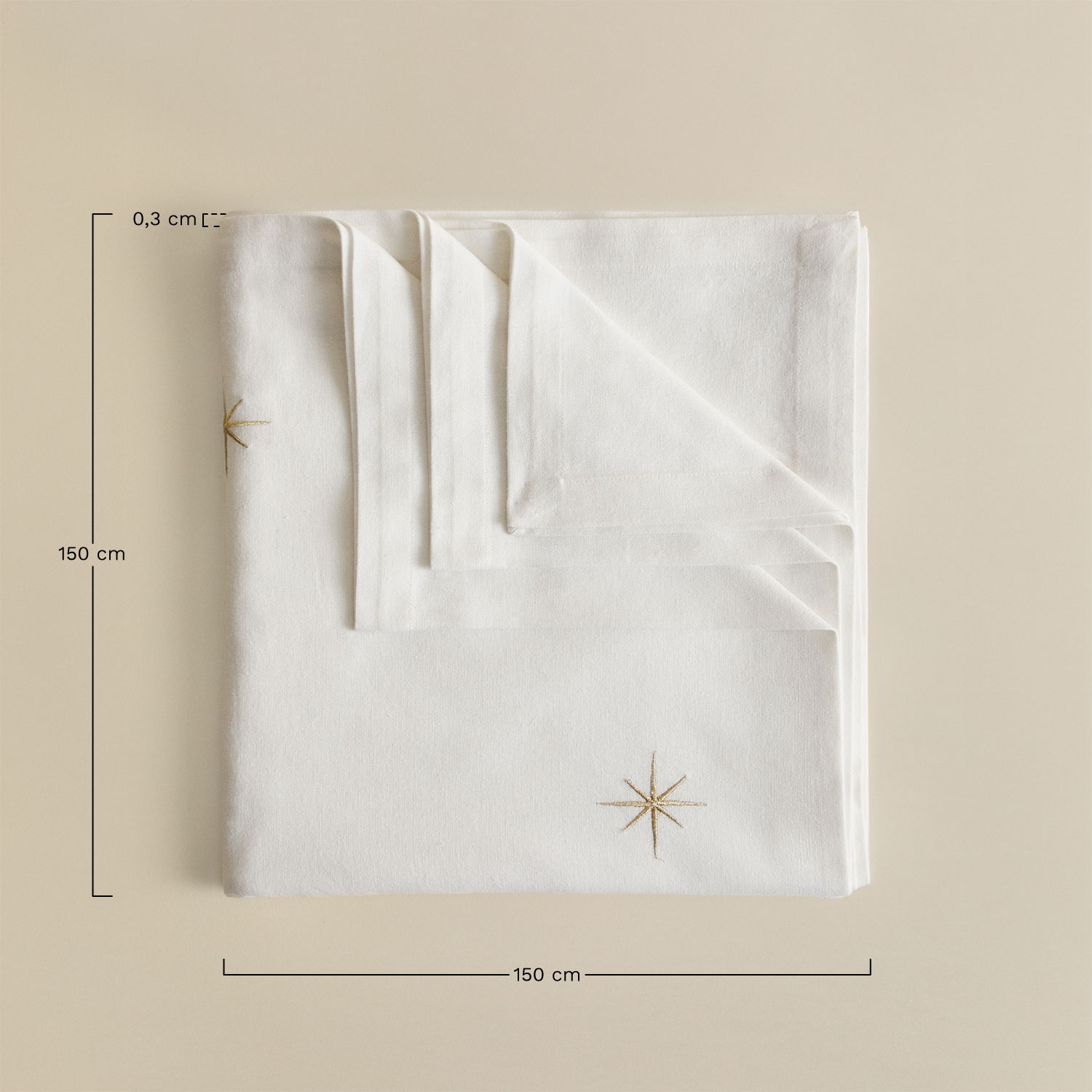150x150 cm tablecloth in Korvail cotton, MEASURES