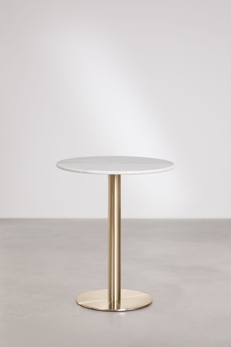 Xiren round natural stone bar table - White marble Guangxi