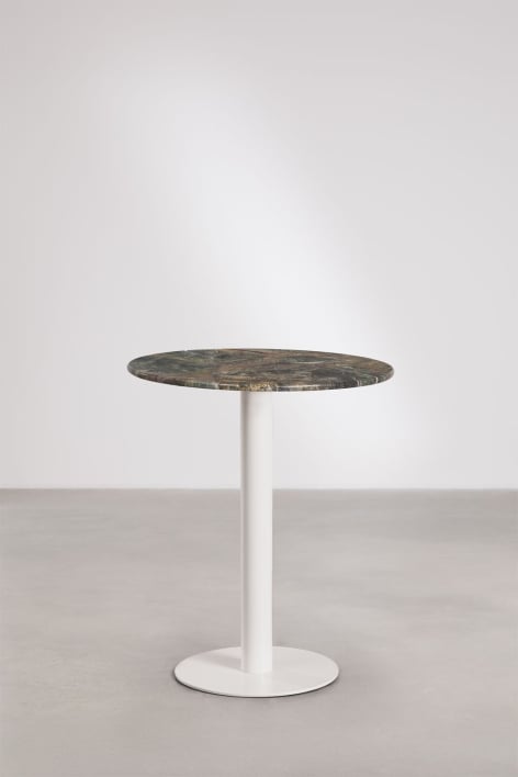 Xiren round natural stone bar table - Green Marble Forest