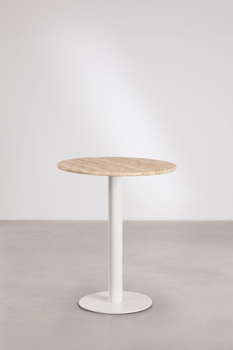 Xiren round natural stone bar table - Travertine