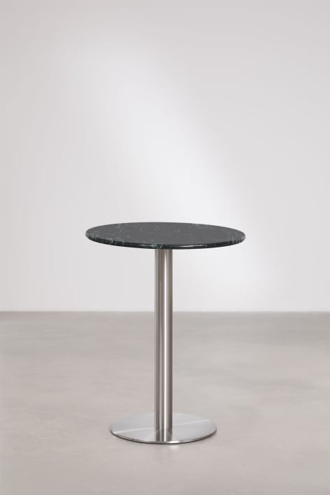 Xiren round natural stone bar table - Green marble Big Flower