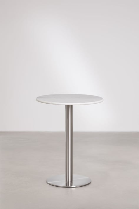 Xiren round natural stone bar table - White marble Guangxi