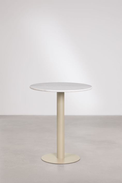 Xiren round natural stone bar table - White marble Guangxi