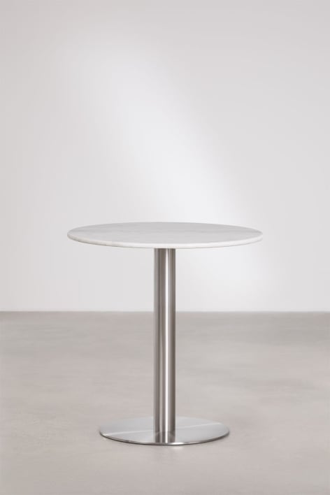 Xiren round natural stone bar table - White marble Guangxi