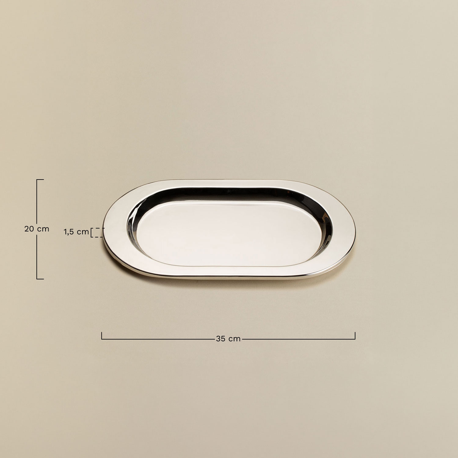 Savelia stainless steel decorative tray, MEASURES
