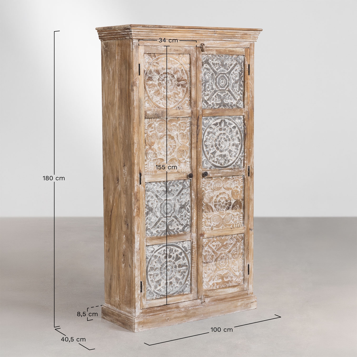 Heb mango wood wardrobe, MEASURES