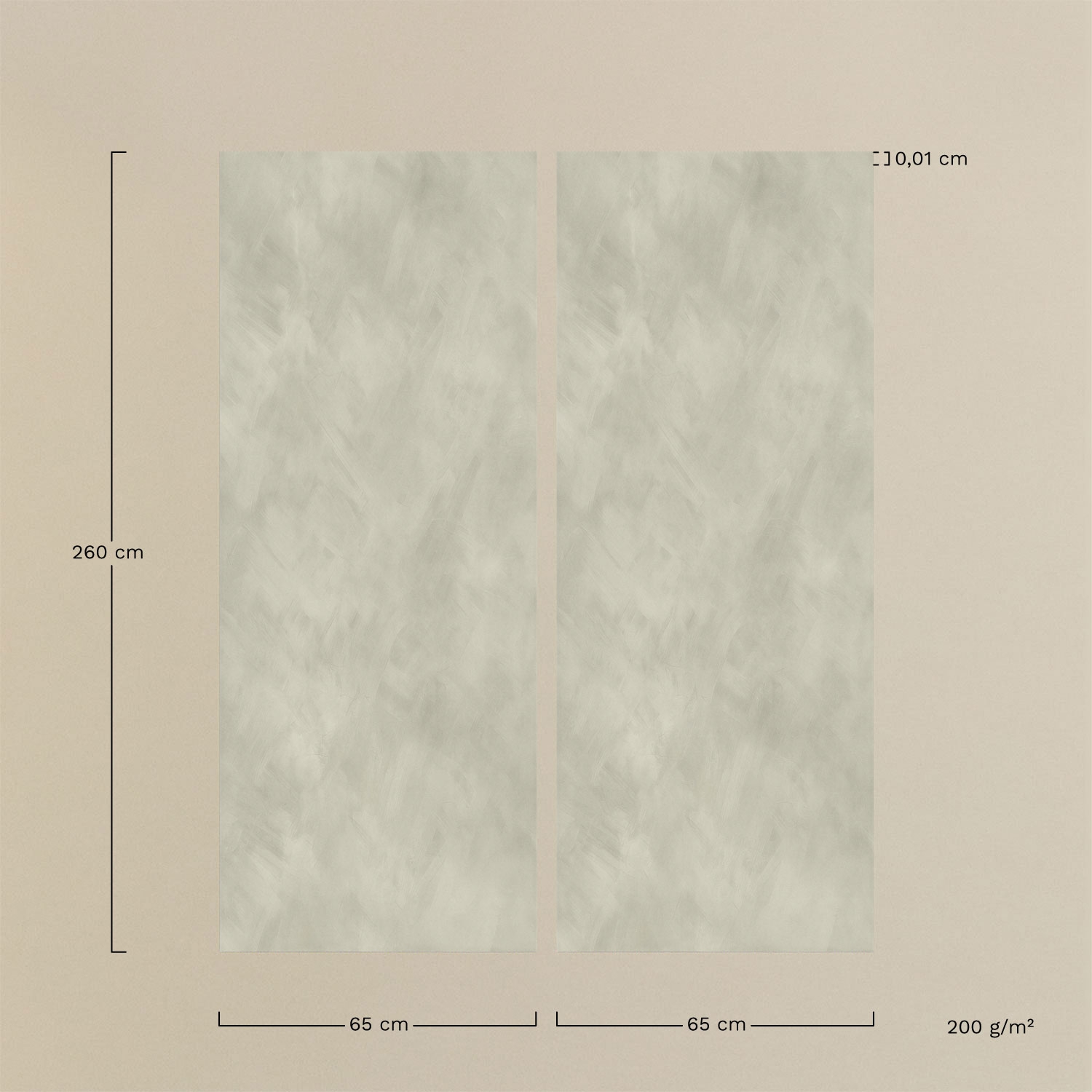 Self-adhesive Ariwen wallpaper panel pack of 2, 65×260 cm, MEASURES
