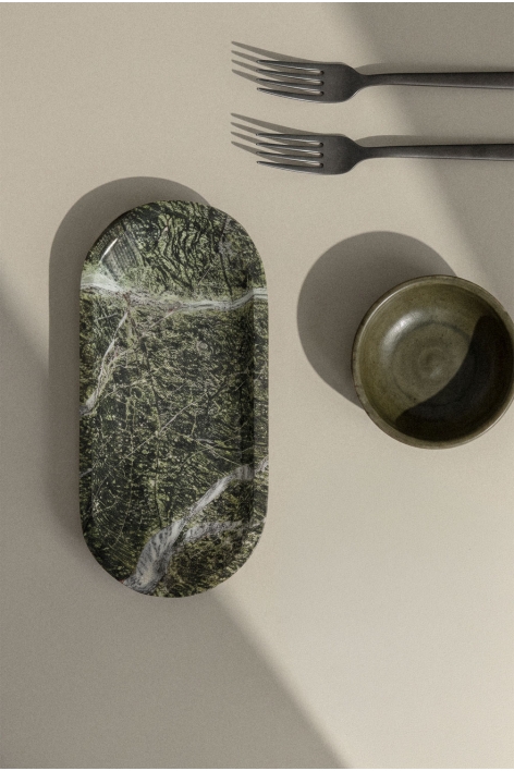 Ceranova natural stone decorative tray - Green Marble Forest