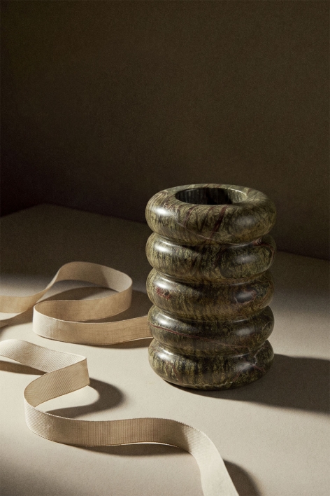 Decorative marble vase Kavere - Green Marble Forest