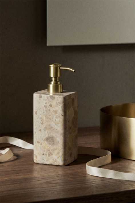 Lyrda marble soap dispenser - Beige Marble Panther