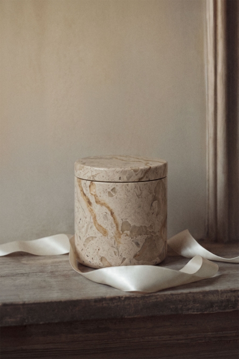 Lyrda marble jar - Beige Marble Panther