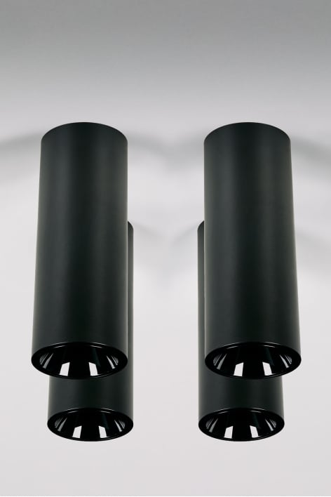 Pack of 4 surface-mounted LED ceiling lights Ø7.2 cm in aluminum with progressive on and off Luisiana