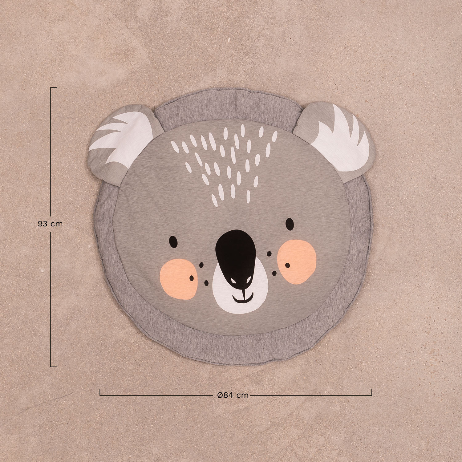 Cotton Rug Ø90 cm Jef Kids, MEASURES