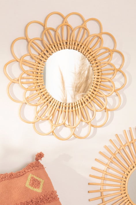 Rattan Round Wall Mirror Ø60 cm Krayo