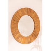 Round Recycled Wood Wall Mirror Ø100 cm Rand, thumbnail image 2
