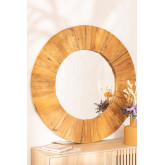 Round Recycled Wood Wall Mirror Ø100 cm Rand, thumbnail image 1