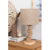 Linen  & Wood Table Lamp Olga, thumbnail image 1
