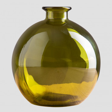 Recycled Glass Vase Kimma Green Follaje - Sklum