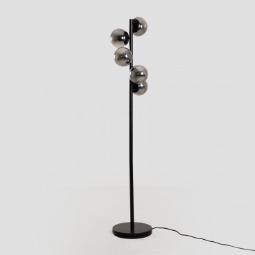 Iron Floor Lamp With Bubble Glass Balls Black - Sklum