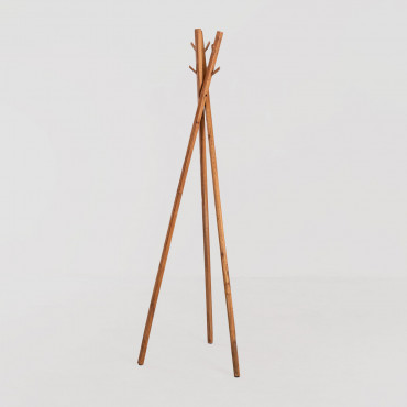 Varah Recycled Wood Standing Coat Rack Recycled Wood - Sklum