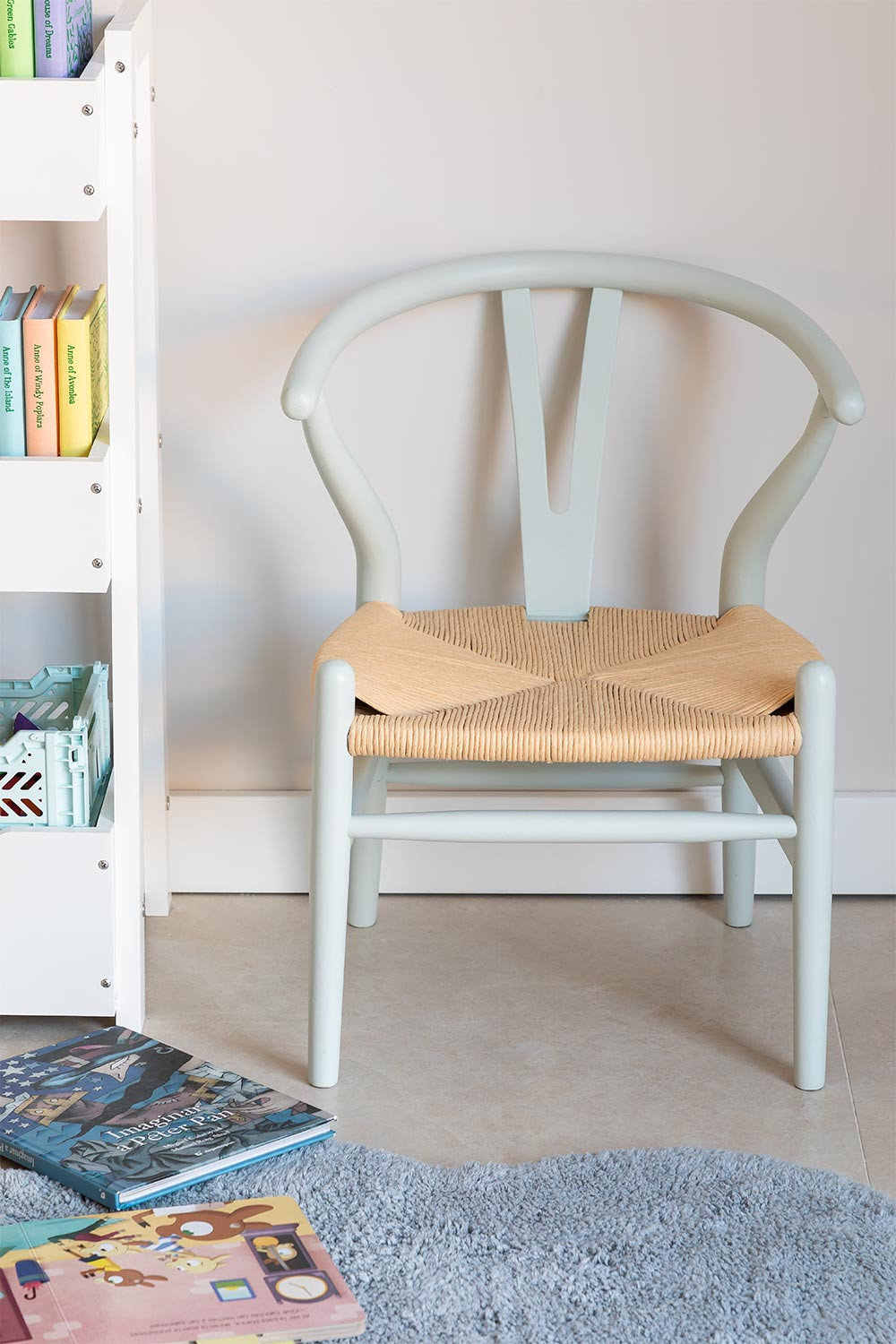 wooden childs chair with arms