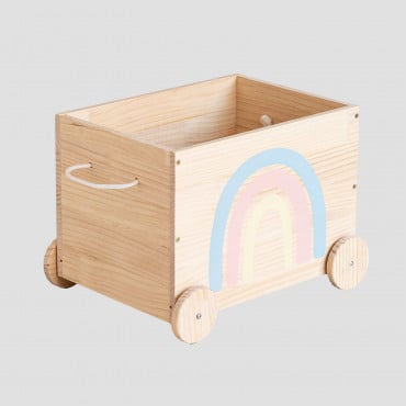Wooden Storage Cart Tedis Kids Natural Wood - Sklum