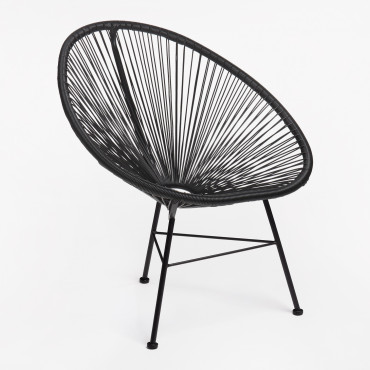 Garden Armchair In Steel New Acapulco Black - Sklum