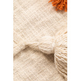 Plaid Cotton Blanket Pom , thumbnail image 5