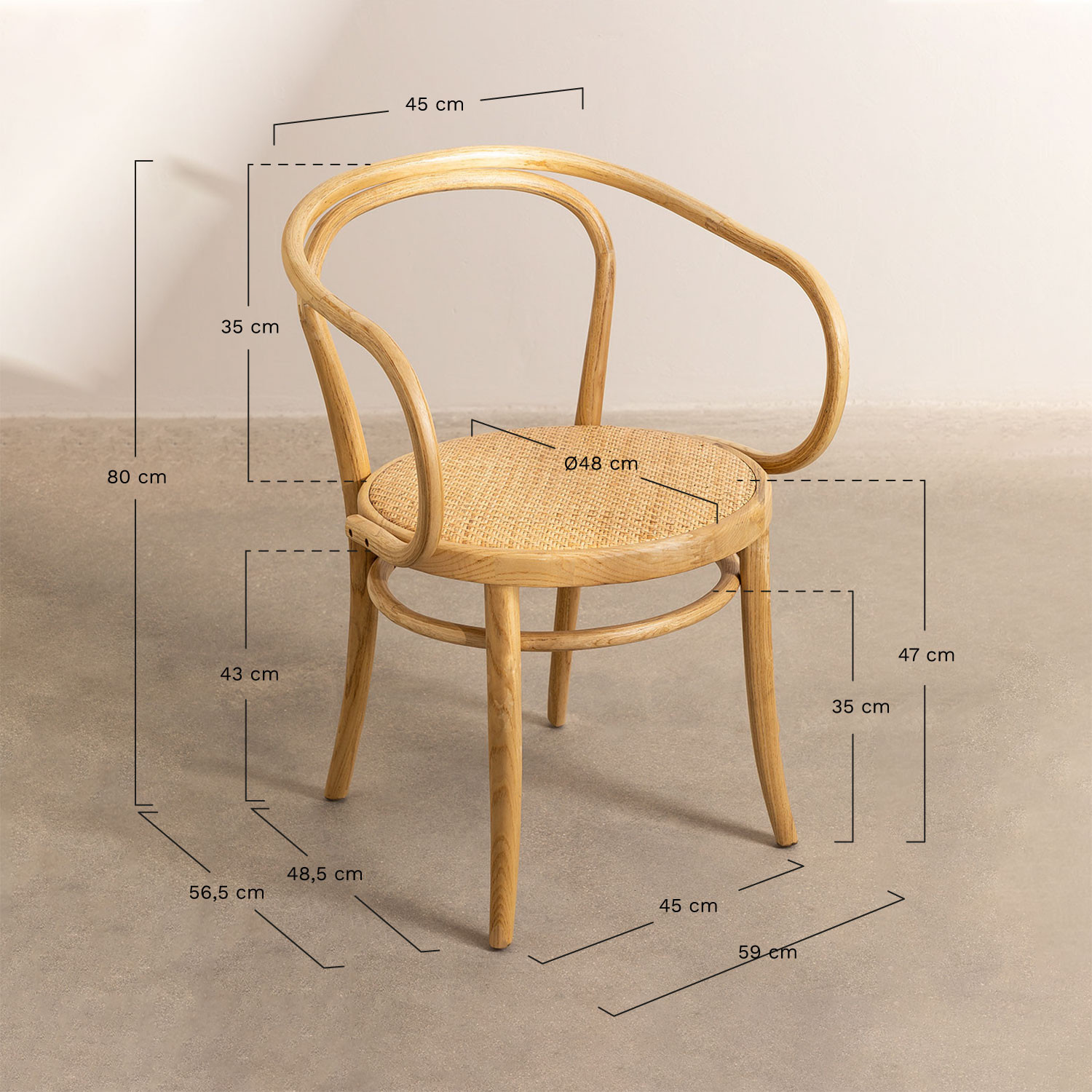 Vintage Elm Wood Chair Tone SKLUM