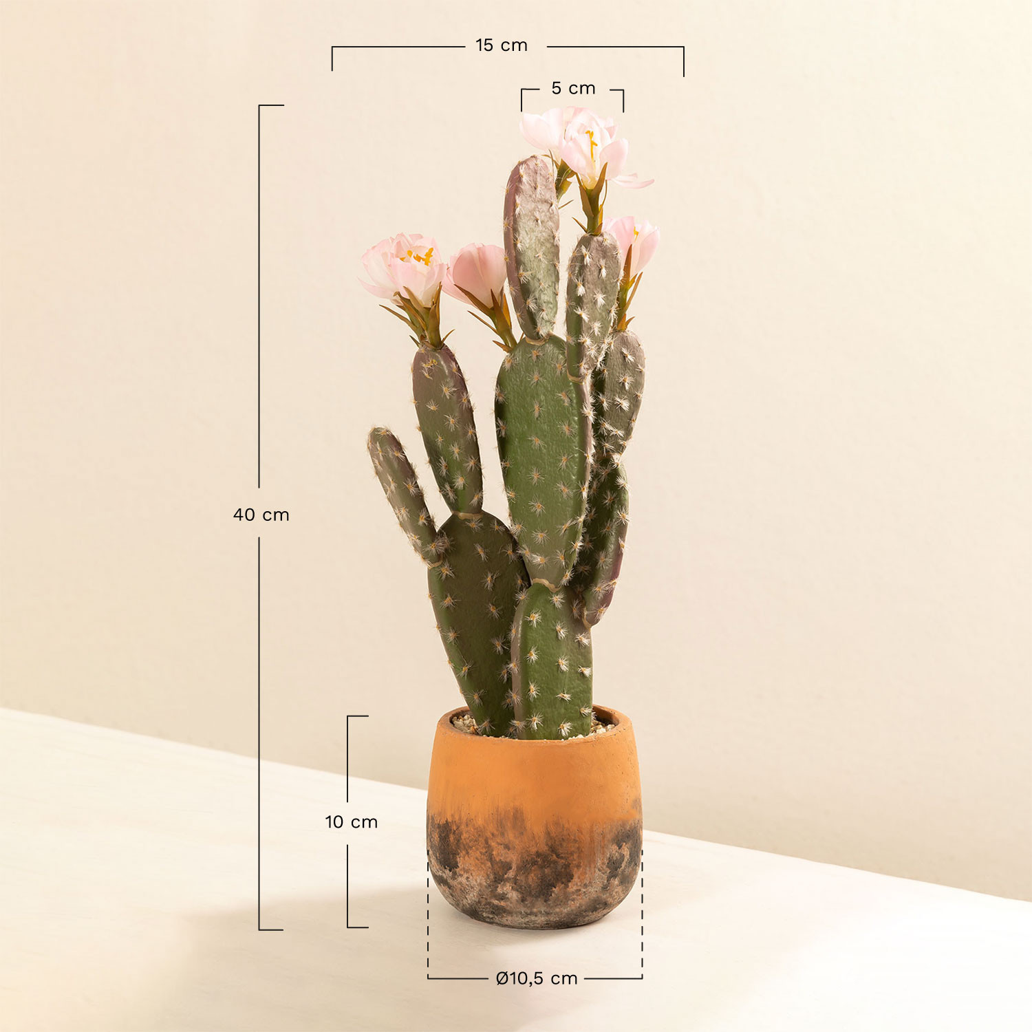 Artificial Cactus with Flowers Opuntia SKLUM