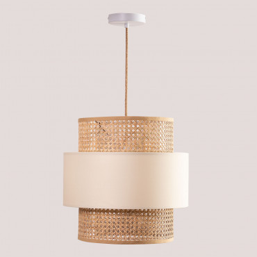 Satu Rattan Ceiling Lamp Beige Nature - Sklum