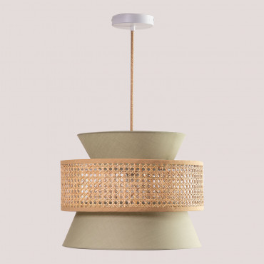 Rattan Ceiling Lamp Yereh Green Olive - Sklum