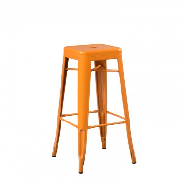 Steel High Stool Lix Saffron Yellow & ↑75 Cm - Sklum