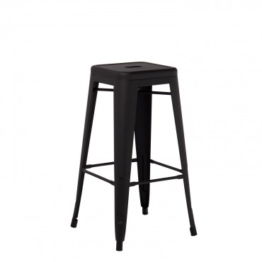 High Stool In Lix Mate Steel Black & ↑75 Cm - Sklum