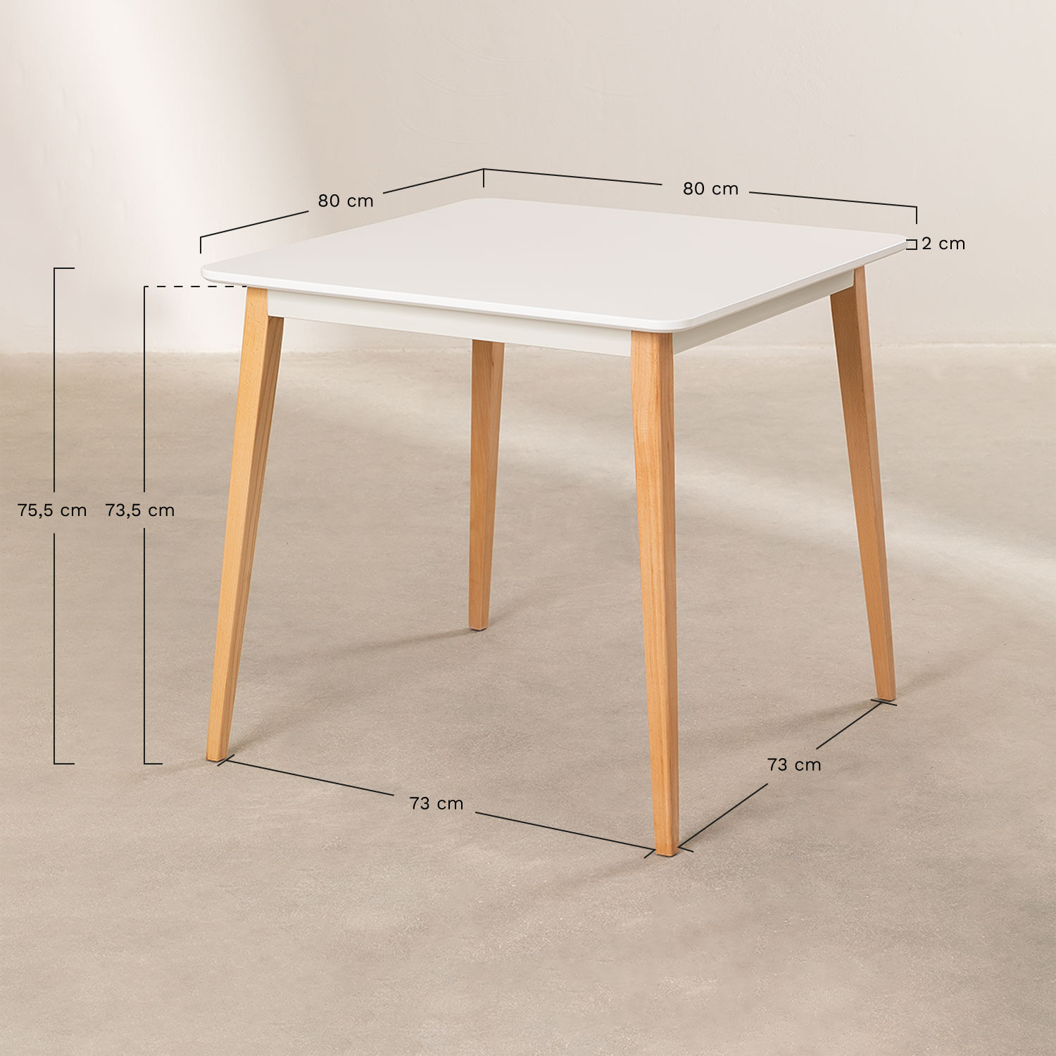 80 x 80 square dining table