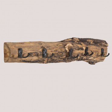 Recycled Wooden Wall Coat Rack Trunc Recycled Wood - Sklum