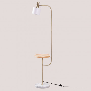 Agueda Floor Lamp With Auxiliary Table White - Sklum