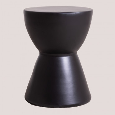 Round Tao Ceramic Side Table Black - Sklum