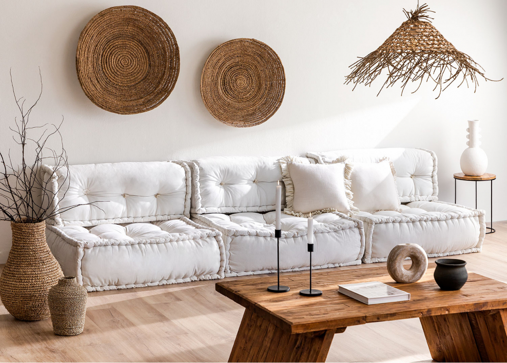 White Boho Living Room Design Inspo: Beautiful Bohemian Living Rooms