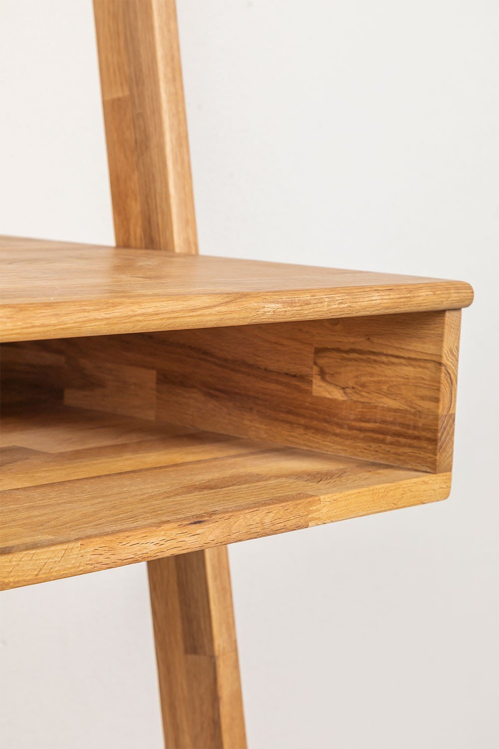 Desk with shelf in oak wood Zina Style, gallery image 6