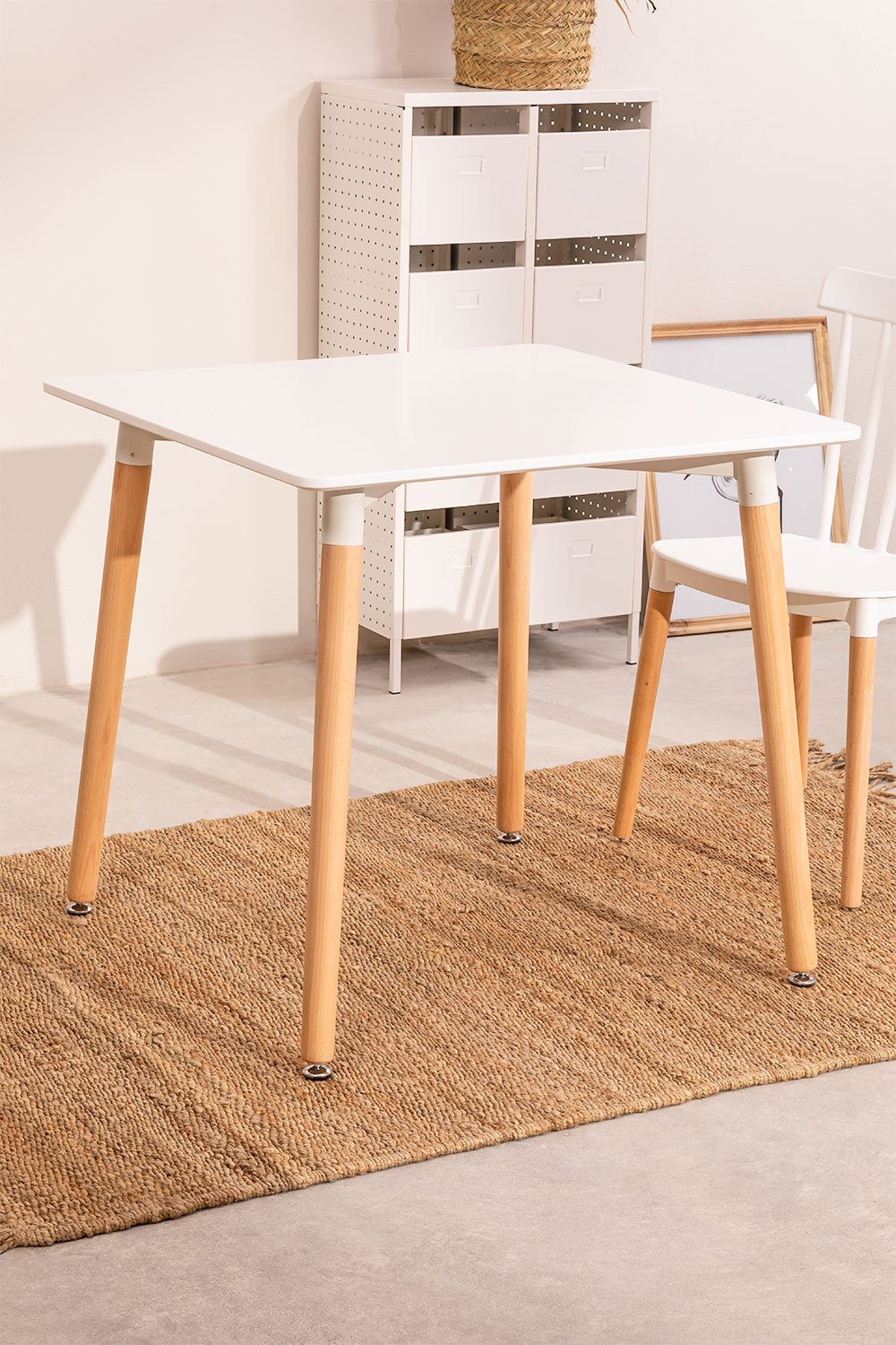 Dining Table Set in Beech Wood and MDF (80x80 cm) and 2 Royal Chairs, gallery image 2