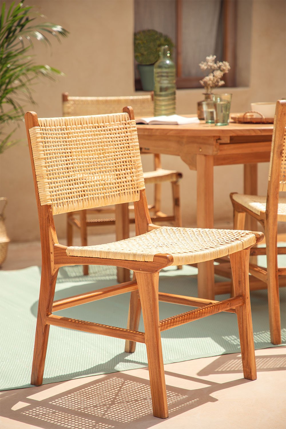 Catua Style Teak Wood Garden Chair, gallery image 1