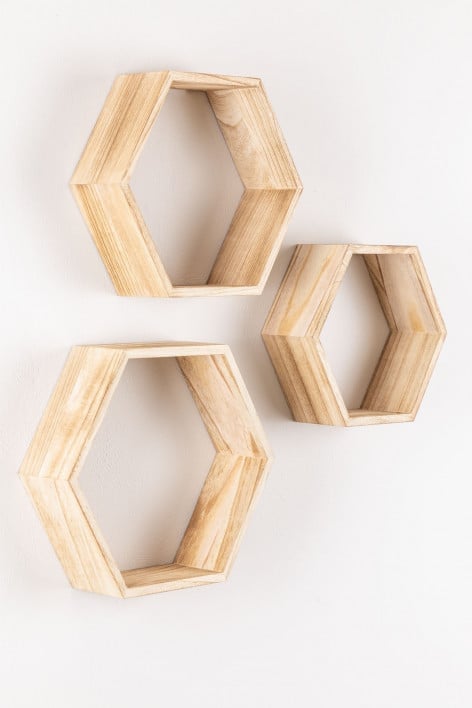 Mijali set of 3 decorative wall-mounted shelves