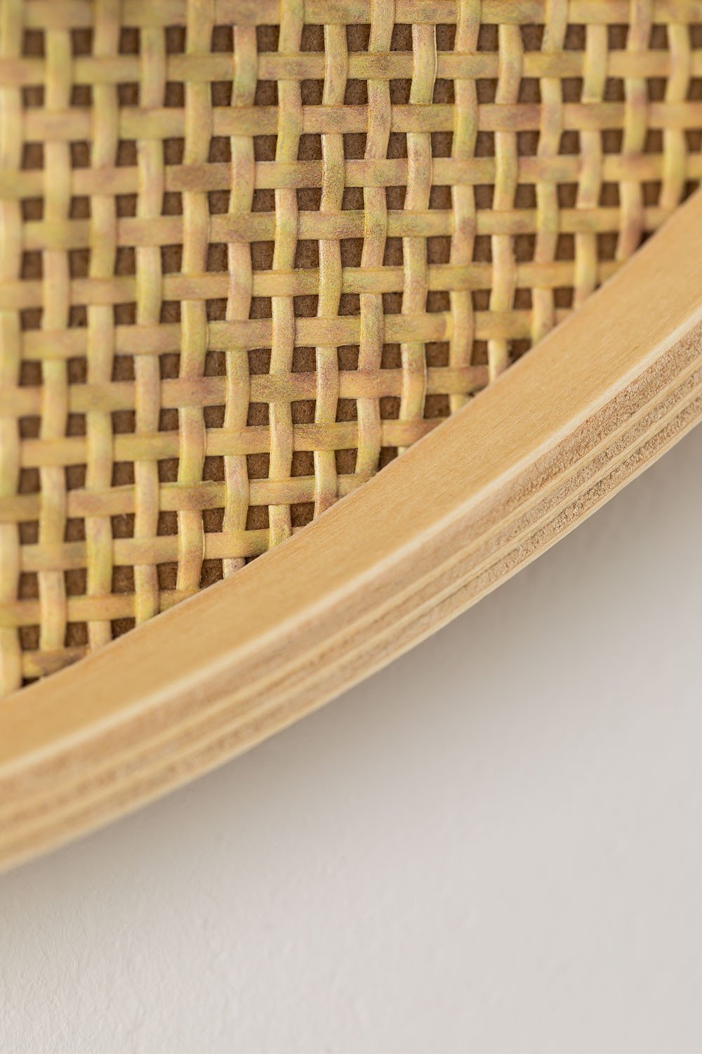 Wooden Round Wall Mirror with Hooks Tinka SKLUM