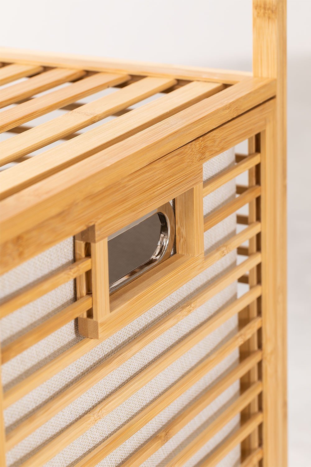 Lauren Bamboo Laundry Hamper with Shelf, gallery image 8