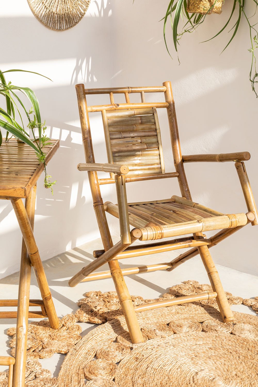 Bamboo Folding Garden Chair Yakku Style, gallery image 1
