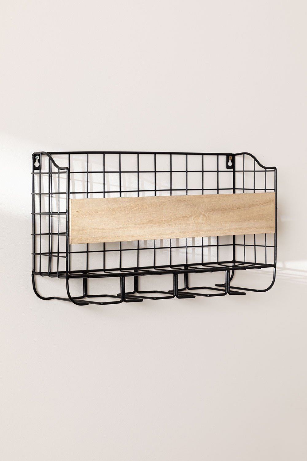 Wall Rack for 4 Bottles with Stand for Glasses Parker , gallery image 2