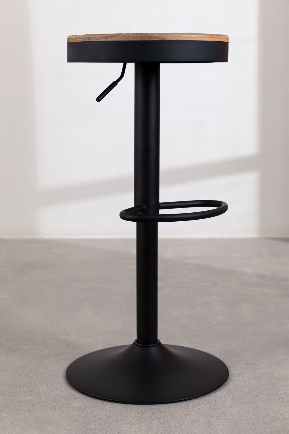 Bardder Adjustable High Stool in Steel and Elm Wood, gallery image 4